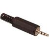 Connettore Jack da 2,5mm maschio stereo, PVC,
 Protezione cavo, Montaggio: Saldatura. 
